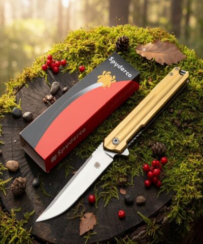 Spyderco B401-3 Rubicorn Gold Otomatik Kamp Çakısı