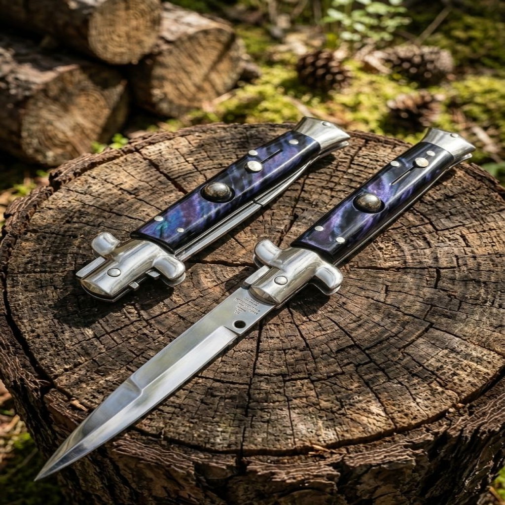 Stain Steels Mavi İtalyan Stiletto Kamp Çakısı