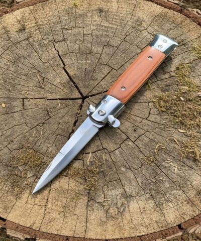 Swat Blade SW544A Ahşap Kabze Survival Otomatik Kamp Çakısı