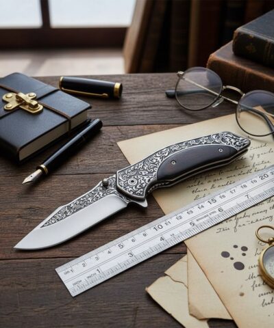 Swat Company Black İşlemeli Ahşap Kabze Kamp Çakısı