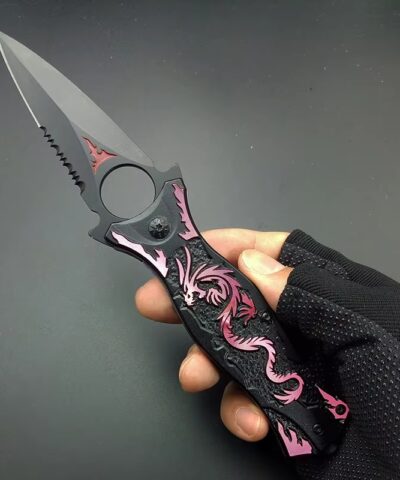 Alternative view of Tac Force Ejderha Motifli PA0210 Otomatik Kamp Çakısı