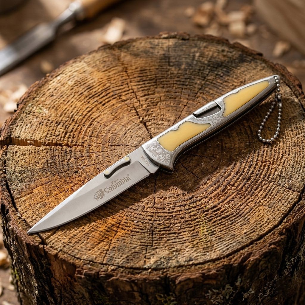 Columbia Company A3123-D İşlemeli Manuel Kamp Çakısı