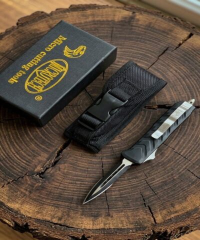 Microtech Stil OTF İçten Çıkmalı Kamp Bıçağı - 18 cm Cam Kırıcılı, Kılıflı Set
