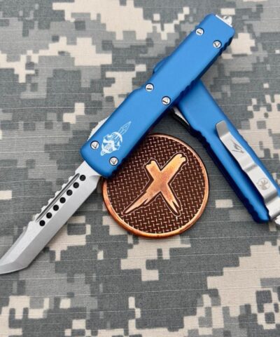 Microtech UTX-70 Hellhound Blue Stonewash Premium İçten Çıkmalı Çakı