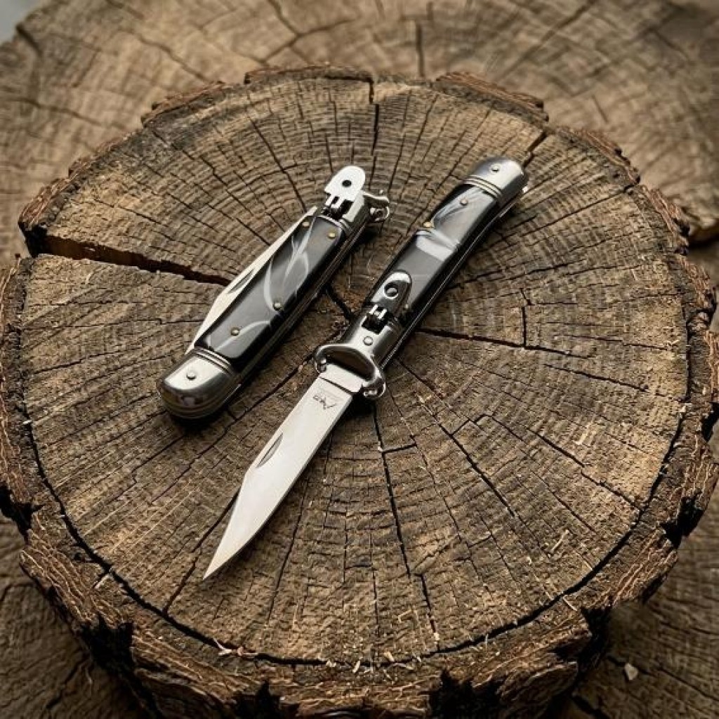 AKC 18 cm İtalyan Tipi Leverlock Çakı | Boynuz Desenli Koleksiyon Serisi