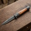 AKC 18 cm İtalyan Tipi Leverlock Çakı | Ahşap Desenli Koleksiyon Serisi